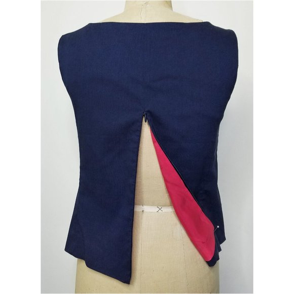 BCBG MaxAzria Womens 2-Piece Top & Pants Suit Set Navy Pink - Picture 6 of 14